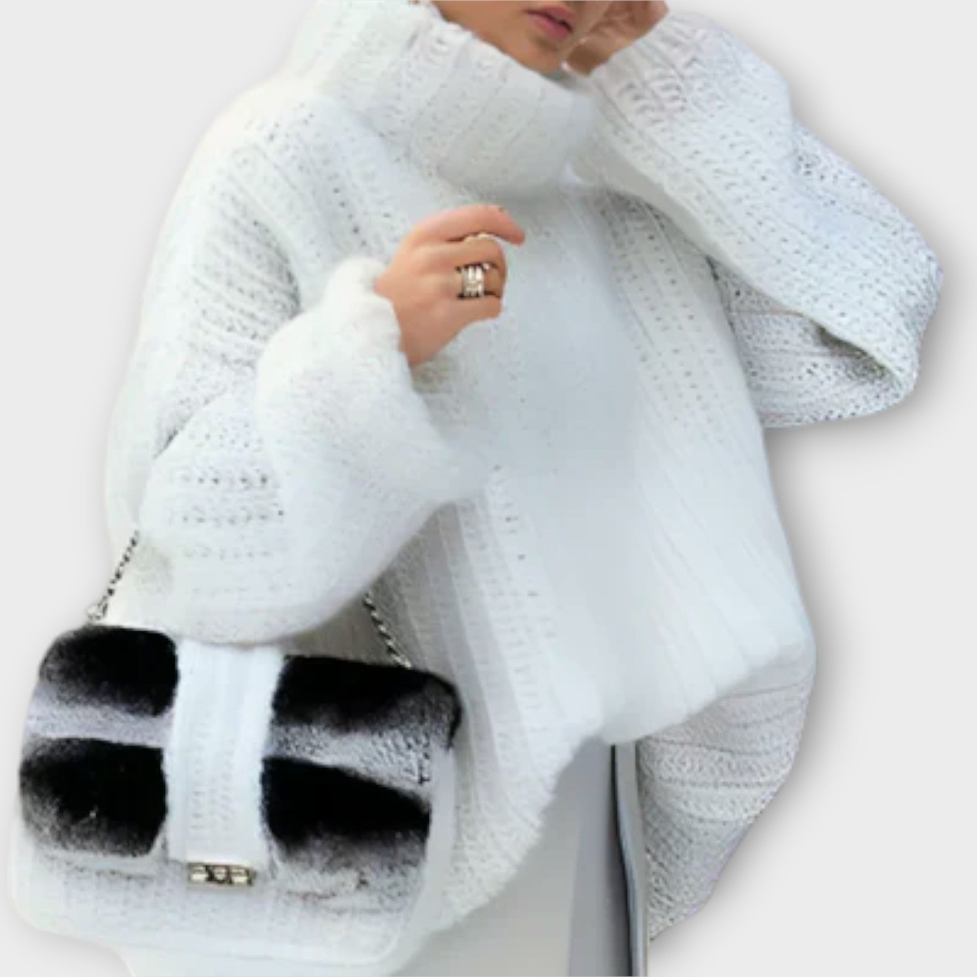 Paulina - Jersey de manga larga suave con capucha para mujer